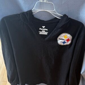 Fanatics Black Pittsburgh Steelers Women's Hooded Jersey with Team Patch